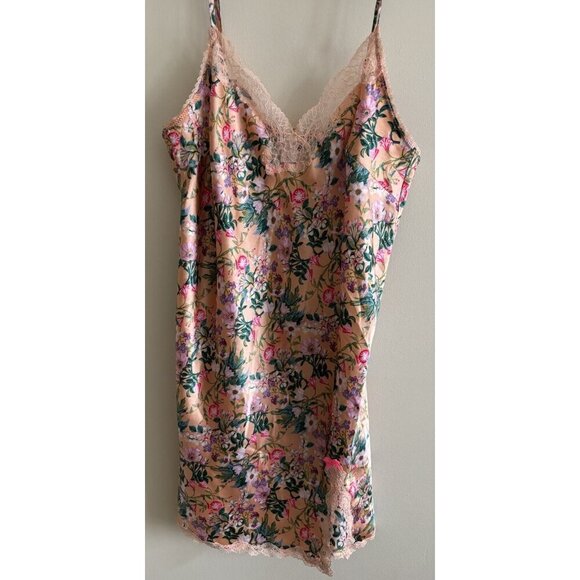 Victorias secret VS Victoria’s Secret floral flowers slip lingerie Gown size L - Picture 1 of 12